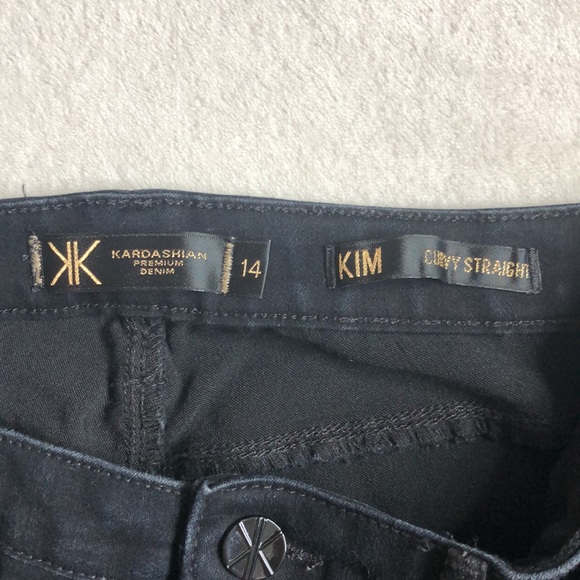 Kardashian Denim Kim Missy Senora Black Curvy Straight Black Jeans - Picture 5 of 5